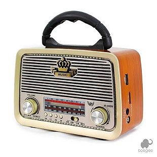 Rádio Vintage Retro com USB 1088 - Booglee - eletrônicos para facilitar seu  cotidiano e bem-estar