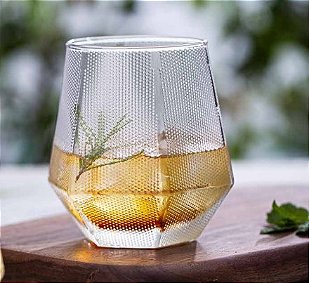 Copo De Whisky Com Borda Dourada Hauskraft 300Ml - Transparente