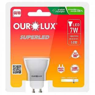 Lâmpada LED MR16 4W 6500K GU10 360 LUMENS Ourolux - Eletro Center