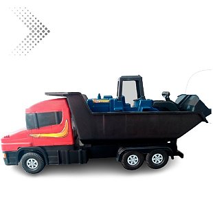 CAMINHAO CARRETA BAU DE BRINQUEDO GIGANTE PLAST E MAD 70CM