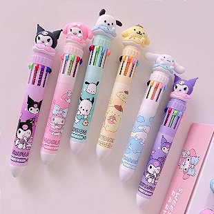 Caneta Click em Gel c/ Top Sanrio - Kuromi - Meu Poá Papelaria