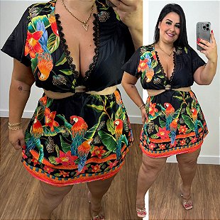 Macaquinho Princesa Pink Plus Size - Belíssima 48 - Belissima48