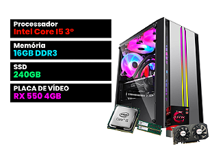 PC Gamer Completo Intel Core i3 10ª Geração, 16GB RAM DDR4, SSD 512GB, RX  550 4GB, Gabinete com LED, Monitor 18,5, WiFi, Headset, Teclado e Mouse  GAMER : : Computadores e Informática