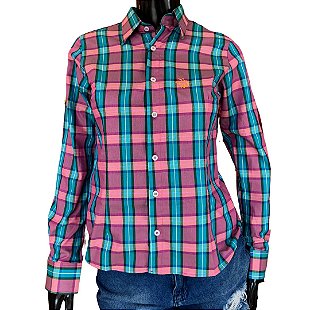 Camisete Feminina Xadrez Terra de Peão - Rooster Center Moda Country