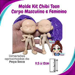 Molde de silicone corpo humanizado bipartido avulso Feminino - Deise  Biscuits