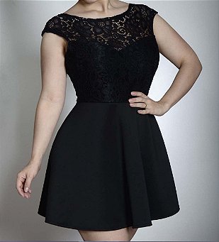 Vestido Curto Rodadinho Em Renda