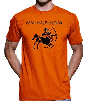 Camiseta Masculina Percy Jackson Camp Half Blood Logo Pégaso