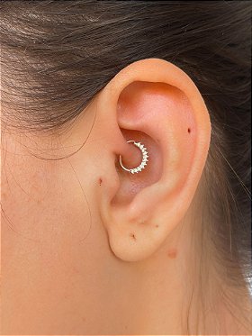 Piercing Prata 925 Banhado a Ouro Helix 1 F. Crav Argola Torção