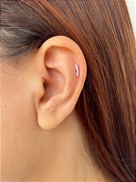 Piercing Tragus Lua em Ouro 18 Fecha por Torção