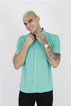 camisa viscose verde militar