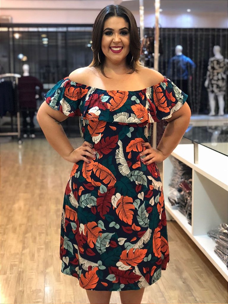 vestidos plus size floridos