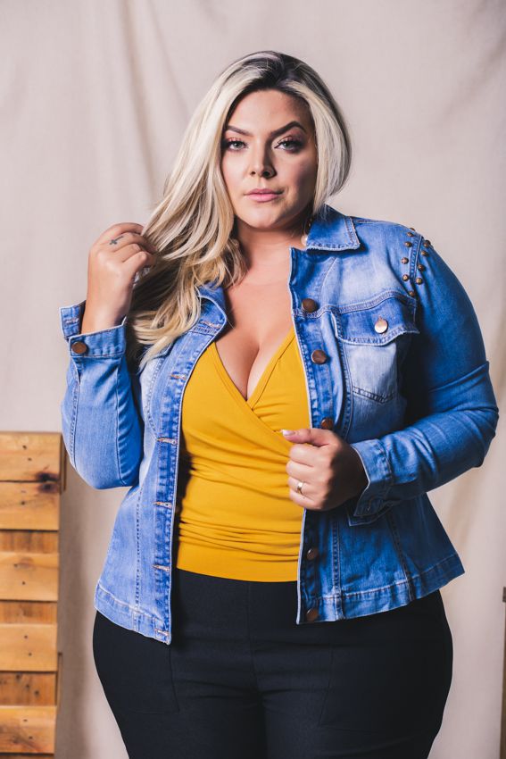 jaqueta jeans com elastano