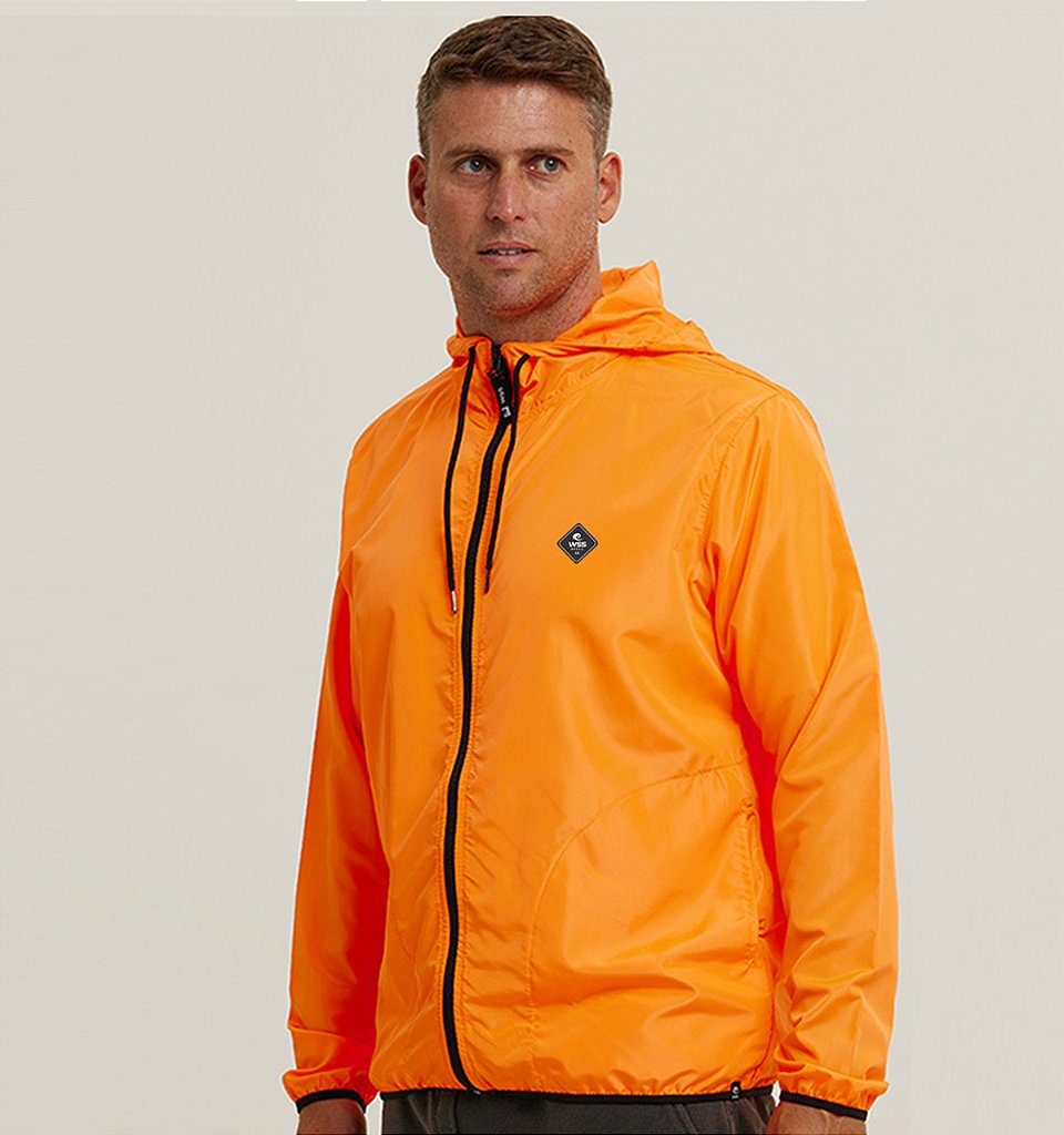 Jaqueta Corta Vento Masculino Laranja Neon da WSS Brasil Corta