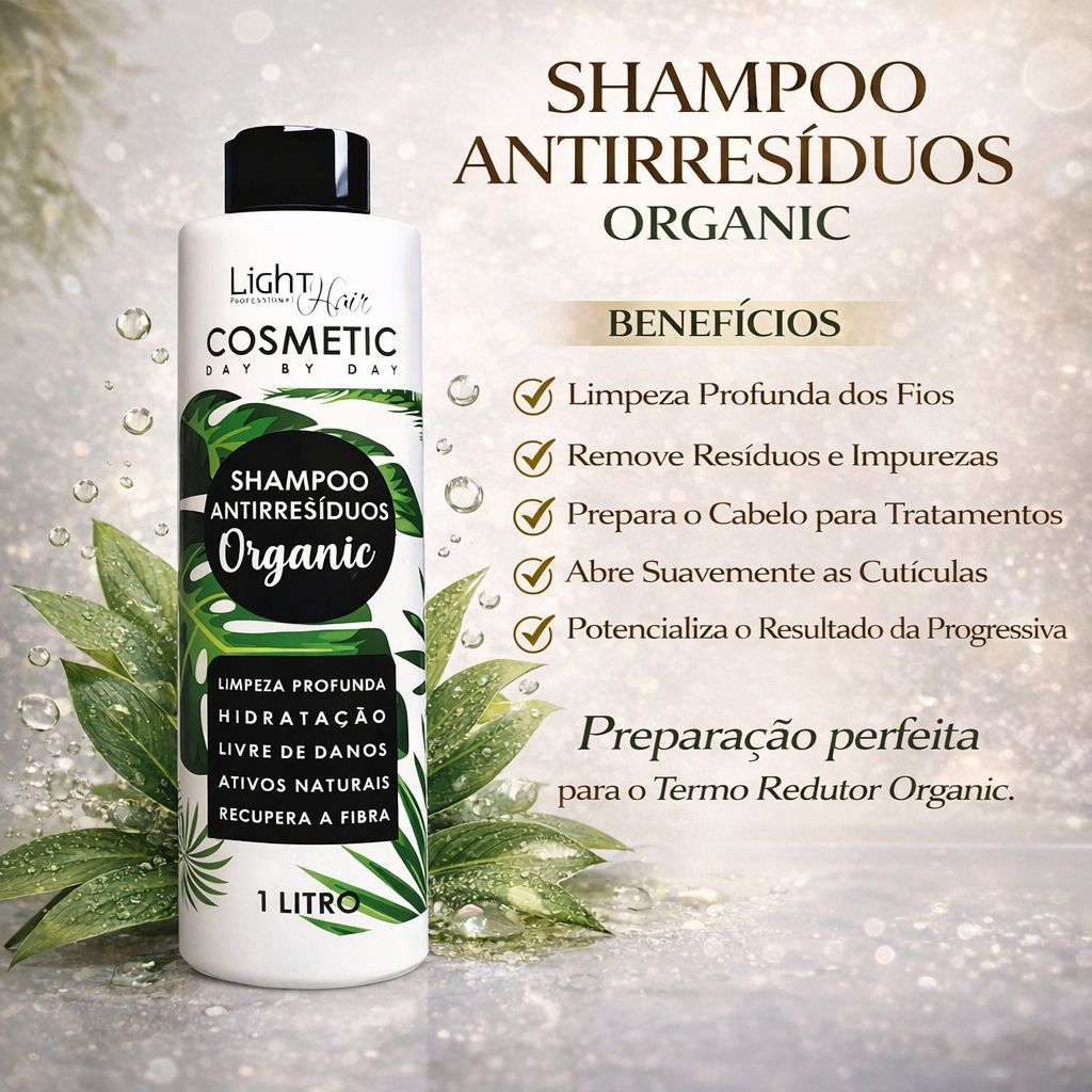 Shampoo Anti Resíduos Organic - 1L Light Hair - Loja Light Hair