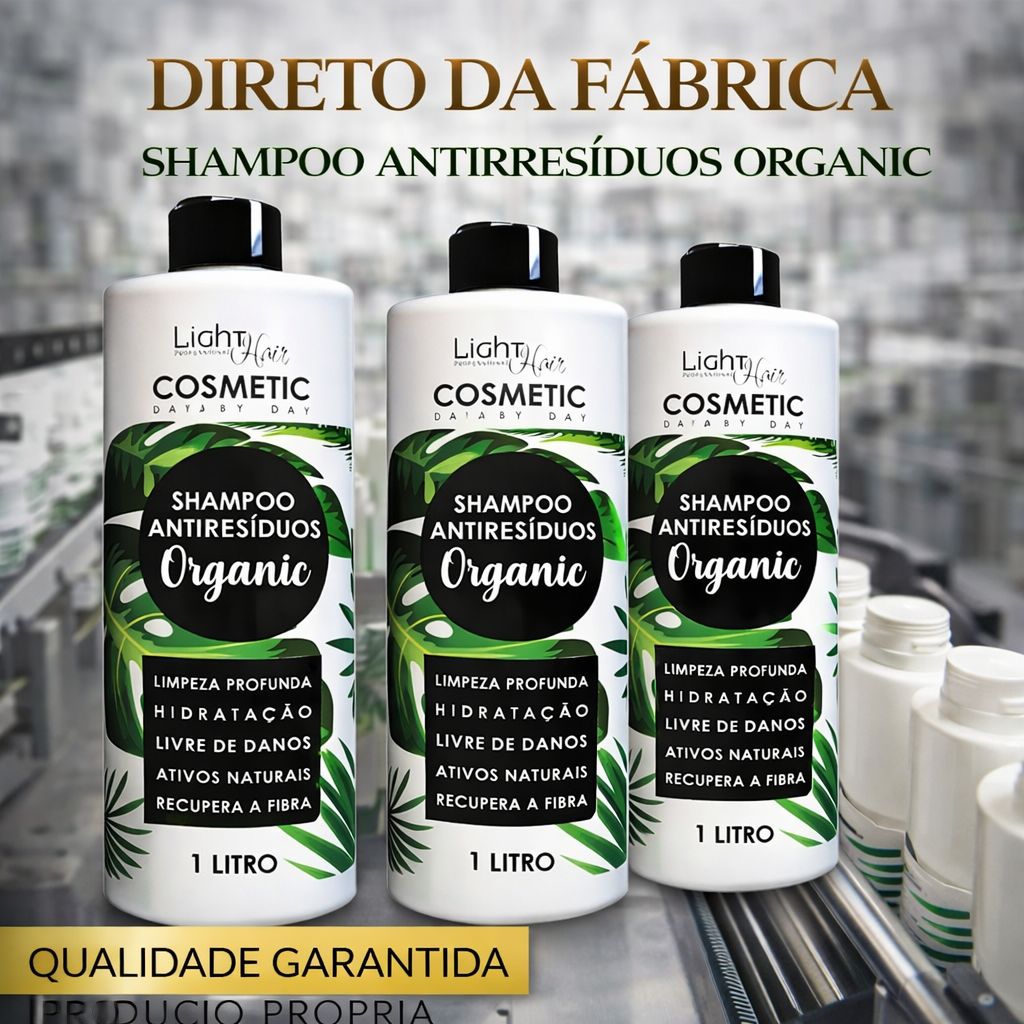 Shampoo Anti Resíduos Organic - 1L Light Hair - Loja Light Hair