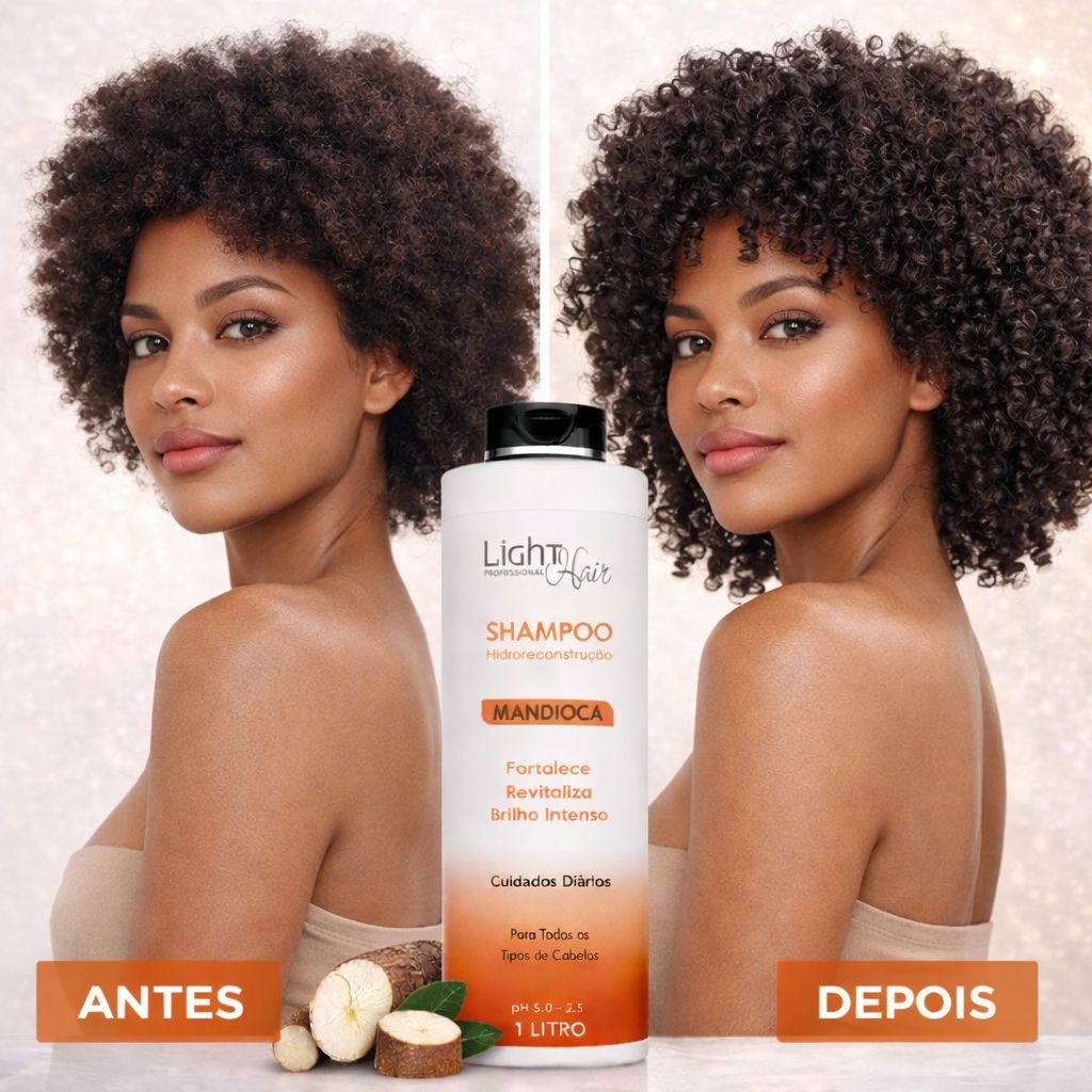 SHAMPOO MANDIOCA HIDRO RECONSTRUÇÃO - 1 LT LIGHT HAIR - Loja Light