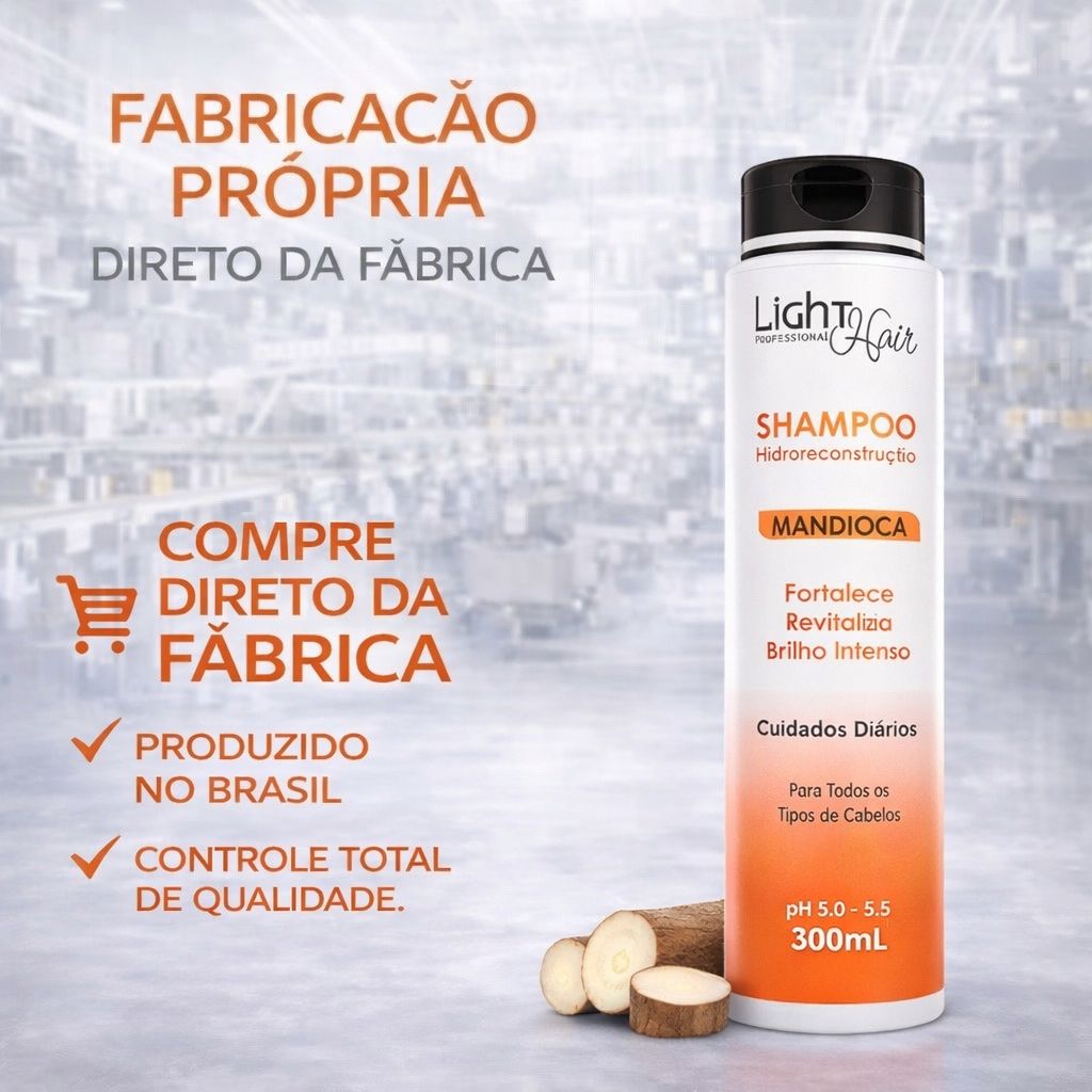 Shampoo Mandioca Hidro Reconstrução Manutenção - 300ml Light Hair