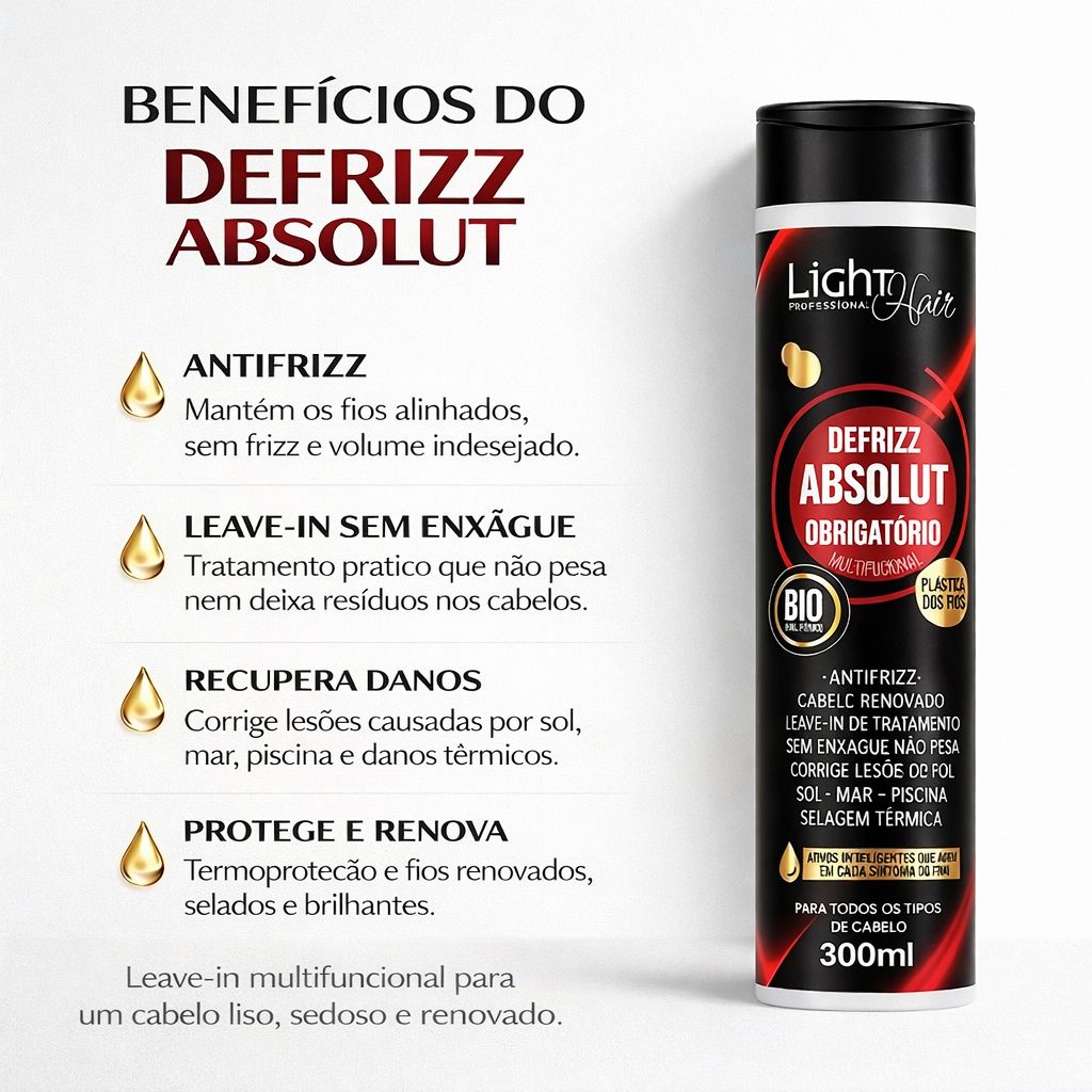 Defrizz Absolut Obrigatório Multifuncional - 300ml Light Hair