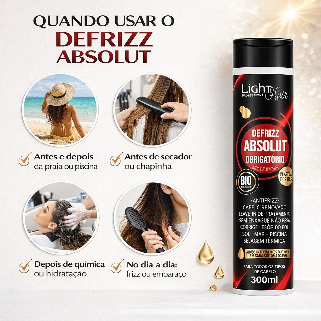 Defrizz Absolut Obrigatório Multifuncional - 300ml Light Hair