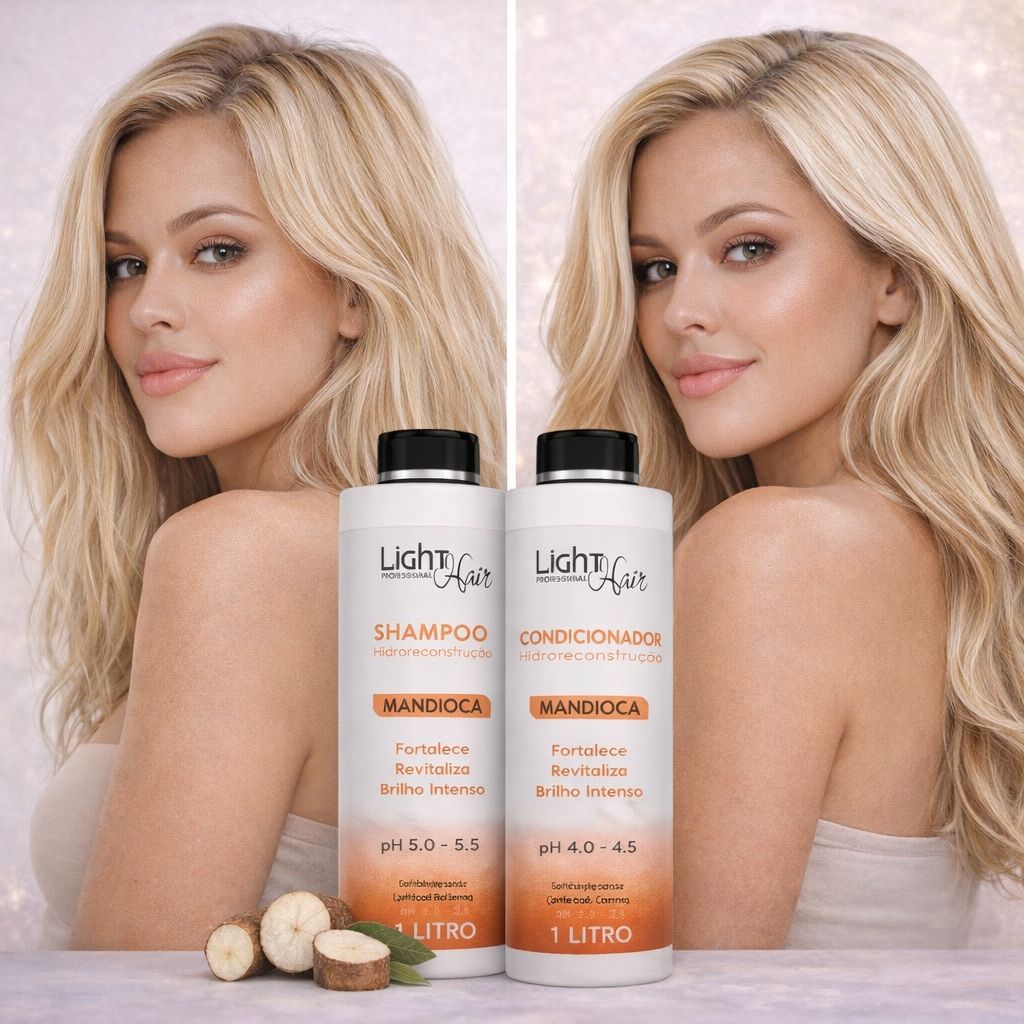 Kit Shampoo E Condicionador Reconstrução Mandioca - 1 Lt Light