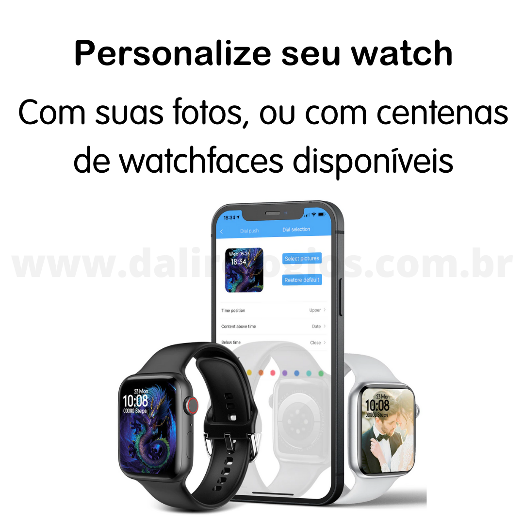 Comprar Smartwatch Iwo Watch 7 2022 + Fone Sem Fio + Pulseira Extra - R$295,90 - Use Dali - Vestuário e Acessórios