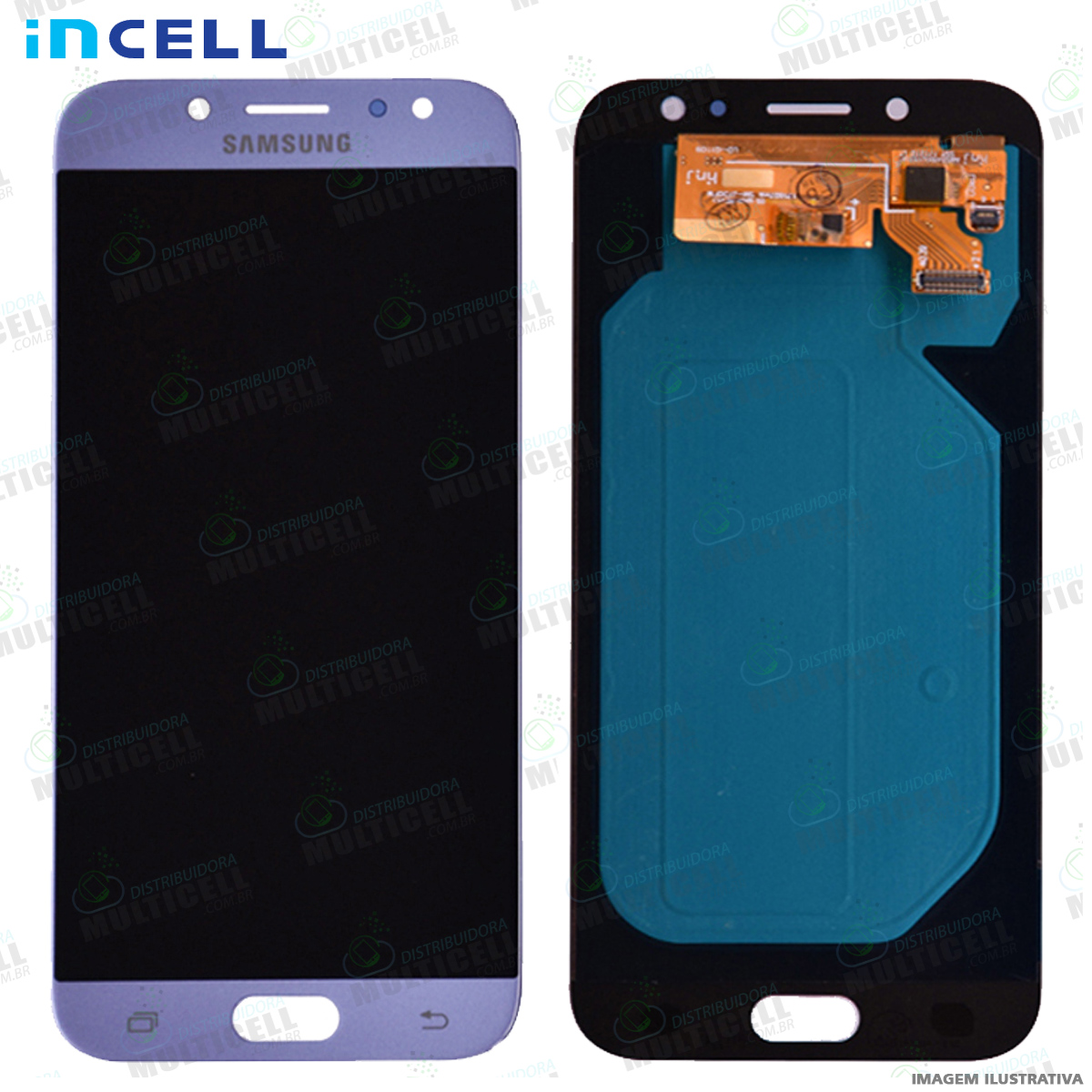 GABINETE FRONTAL DISPLAY LCD MODULO COMPLETO SAMSUNG J730 GALAXY J7 PRO AZUL  1ª LINHA (QUALIDADE INCELL) - Distribuidora Multicell a mais completa em  peças,componentes e acessórios para celular e tablet