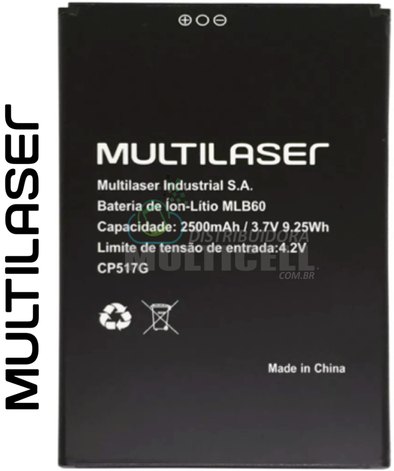 BATERIA MULTILASER MS60 MS-60 MLB60 1ªLINHA QUALIDADE AAA - Distribuidora  Multicell a mais completa em peças,componentes e acessórios para celular e  tablet