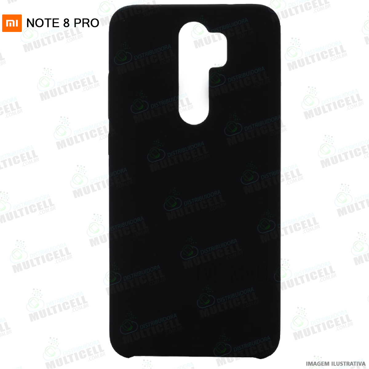 CAPA CASE SILICONE COVER XIAOMI REDMI NOTE 8 PRO M1906G7G PRETA -  Distribuidora Multicell a mais completa em peças,componentes e acessórios  para celular e tablet