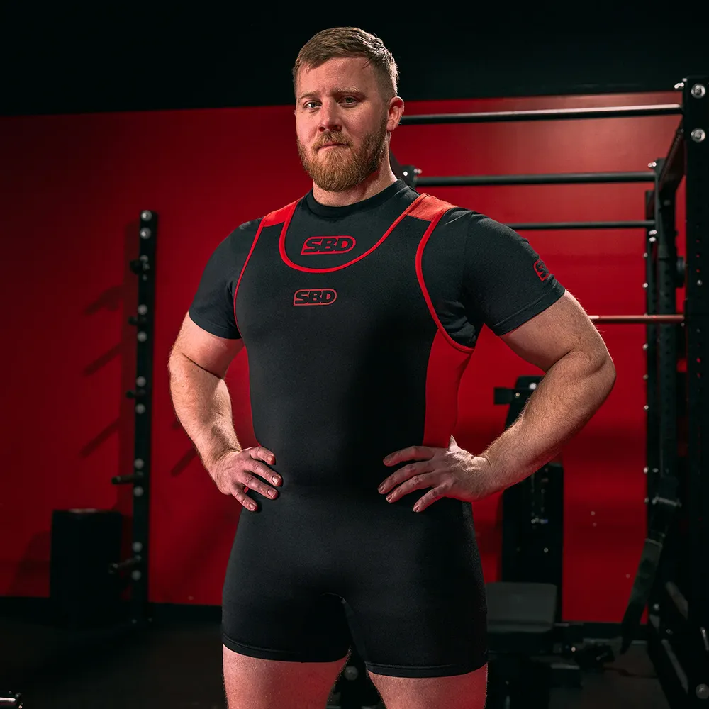 SBD シングレットXL Singlet Powerlifitng SBD - Preto / Vermelho - NIVEL BOX