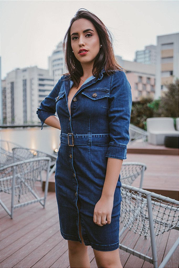 vestido jeans escuro