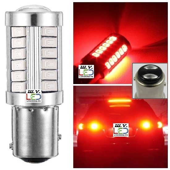 LED BASE T20 33 LEDS VERMELHO 1 POLO PARA FREIO