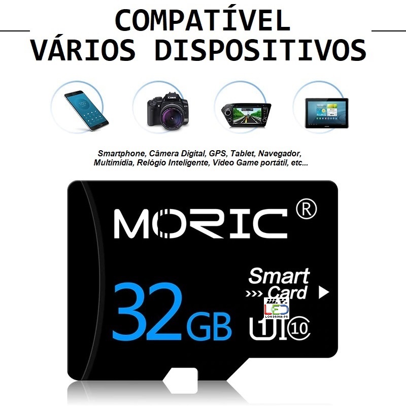 Cartão Memória Micro Sd Adaptador Sd Classe 10 32gb 30 Mb/s para Celular  Tablet GPS Multimídea, etc - WY LEDs Londrina - Artigos em LEDs Automotivos  e Residenciais e Diversificados