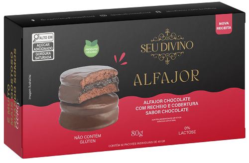 Alfajor Chocolate com Avelã com Recheio e Cobertura sabor