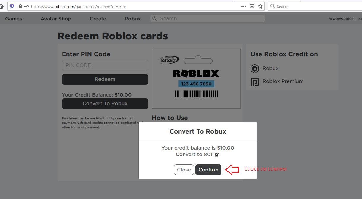 Como Resgatar O Cartao De Robux No Roblox Cartoes Psn Xbox Nintendo Google Itunes Eprepag Levelup E Mais - roblox gift card mercado livre