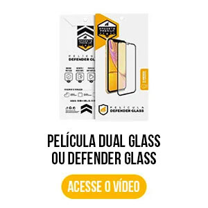 banner acesse o vídeo película defender glass | dual glass