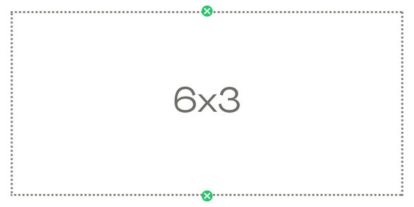 Esquema de fixação da tela retangular 6x3m (3x6m) Sombralux