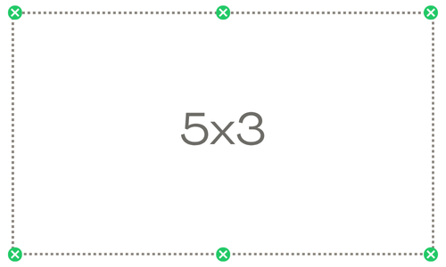 Esquema de fixação da tela retangular 5x3m (3x5m) Sombralux