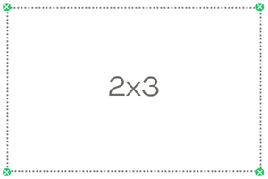 Esquema de fixação da tela retangular 2x3m (3x2m) Sombralux