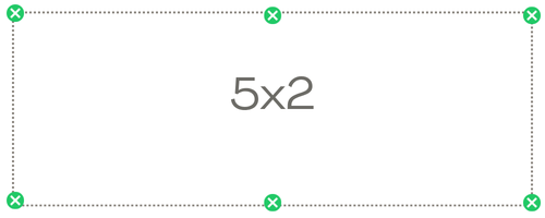Esquema de fixação da tela retangular 5x2m (2x5m) Sombralux