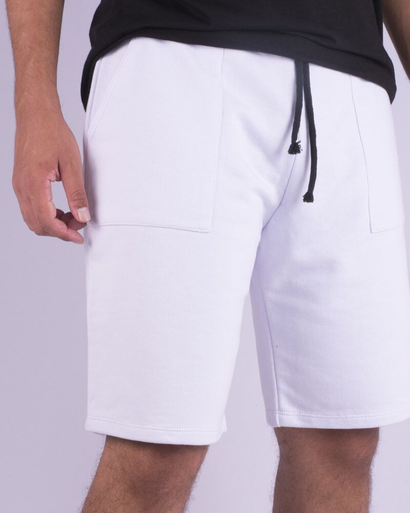 short moletom masculino branco