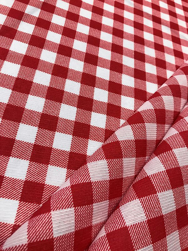 Tecido Gorgurinho Xadrez Vermelho Branco Tmdecor