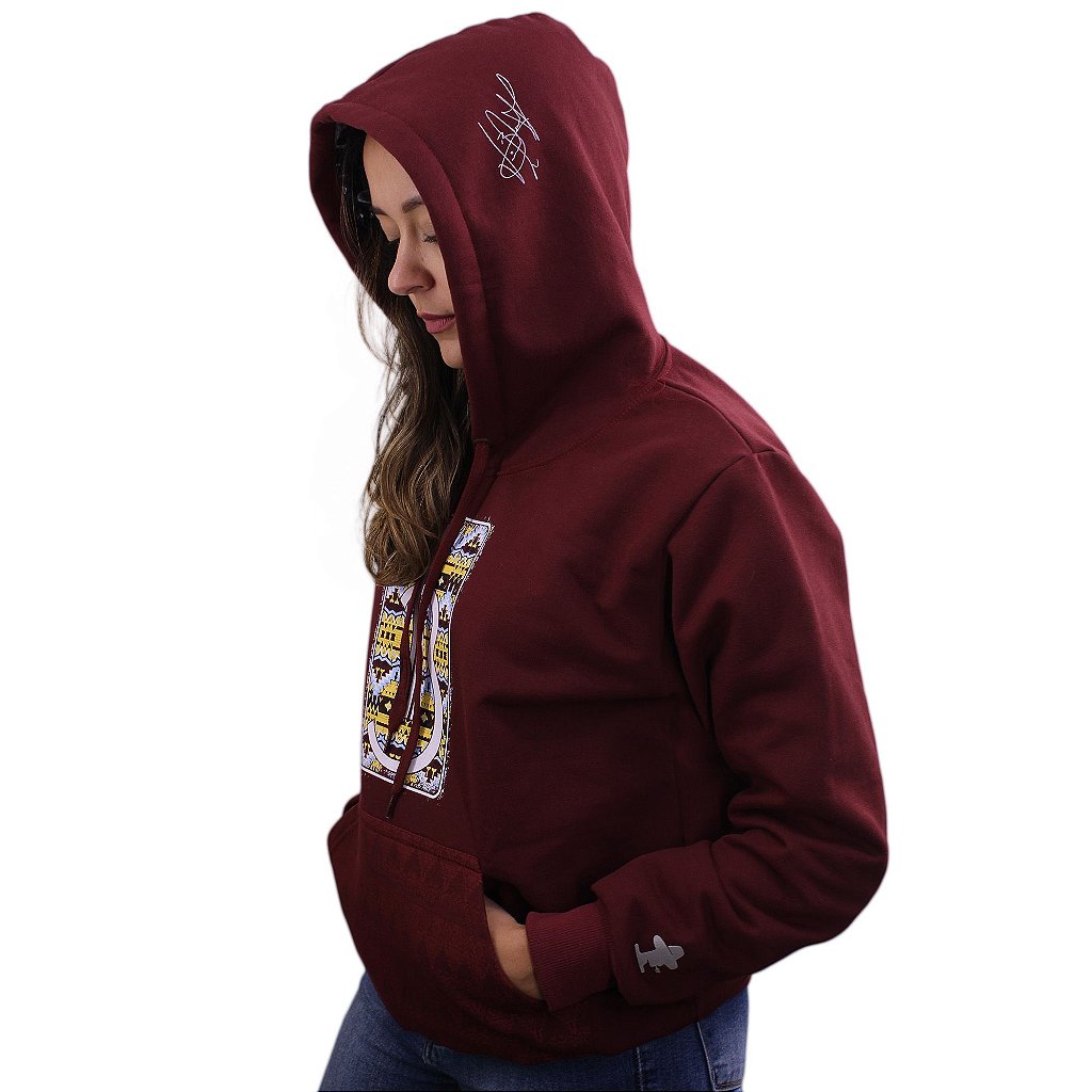 burgundy burberry moletom com capuz