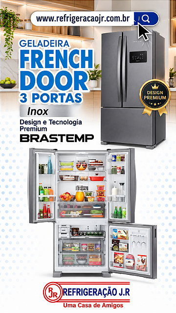 Geladeira French Door 3 Portas Inox Brastemp
