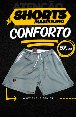 Shorts Cinza Com Branco