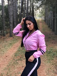 Jaqueta cropped corta vento