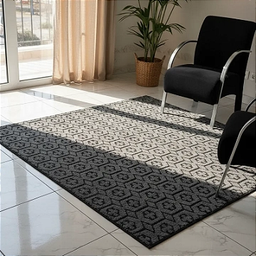 Tapete para Sala de Estar ou Escritório Atlanta Cinza