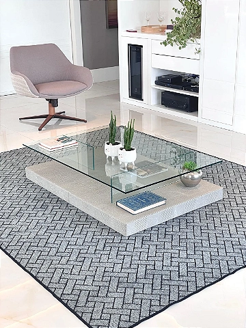 Tapete para Sala de Estar e escritório Parquet Cinza