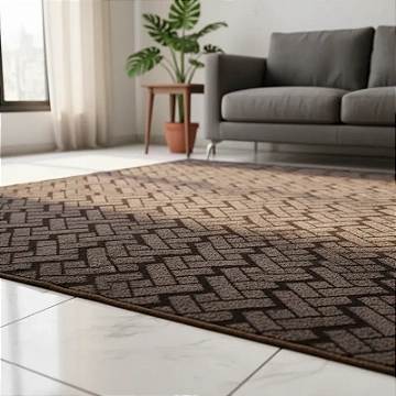 Tapete para Sala, Escritório zig zag Marrom