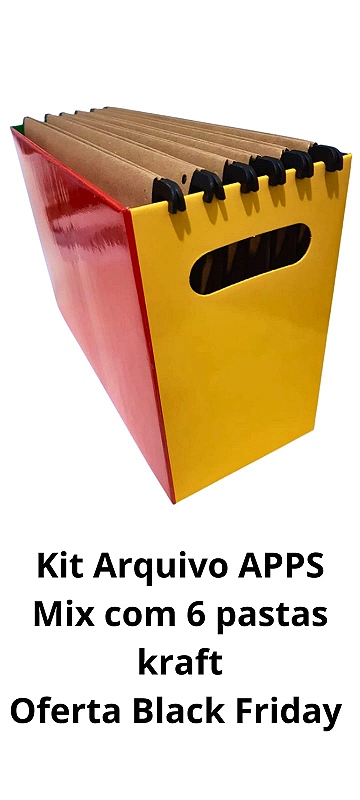 Arquivo Apps Mix De 4 Cores (papelão) Com 10 Pastas Kraft