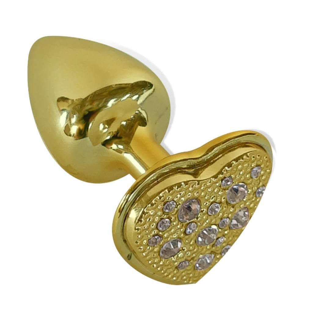 Plug Anal Dourado Cravejado Corao Hard - Fetiches Sexy Boutique